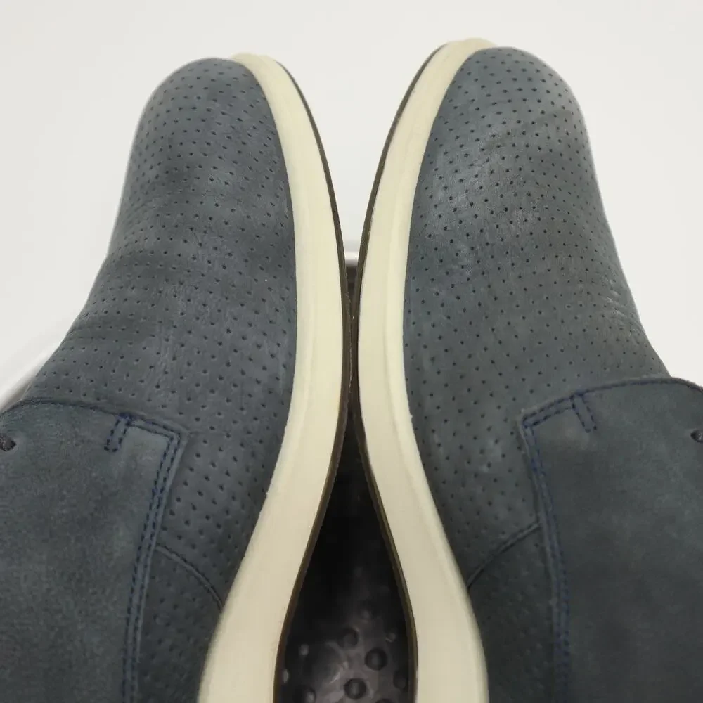 Ecco Jared Modern Tie Mens Blue Leather Shoes Size 10 EU 44 Dress Sneakers